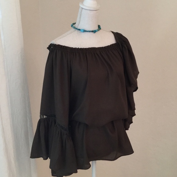 OFF SHOULDER BELL SLEEVES BLOUSE/DRESS/COVER-UP - Picture 3 of 5